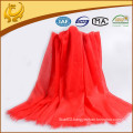 2015 Autumn Fashionable Red Color Woven Pure Cashmere Scarf For Woman